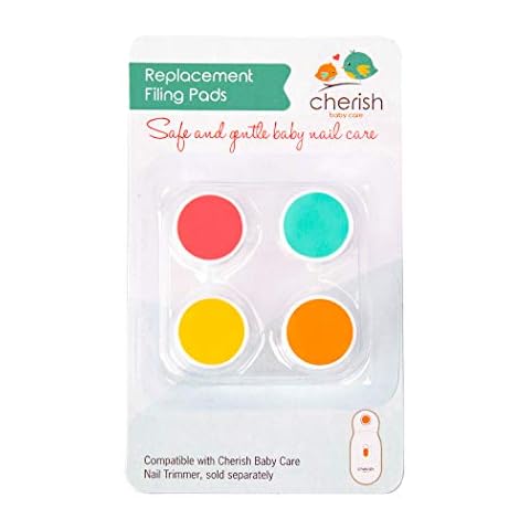 Replacement Filing Pads for Cherish Baby Care Electric Baby Nail Trimmer - Includes 4 Filing Discs for Newborn to Toddler Cover
