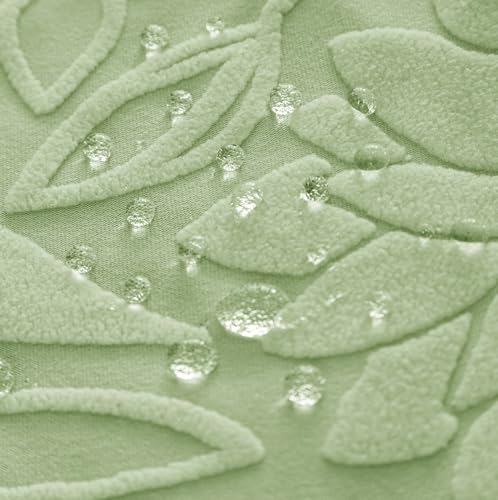 Image of House of Quirk Stretchy Universal Camellia Jacquard Waterproof Chair Cover Removable & Washable Short Dining Chair Cover Protector Seat Slipcover (Green,Pack of 8)