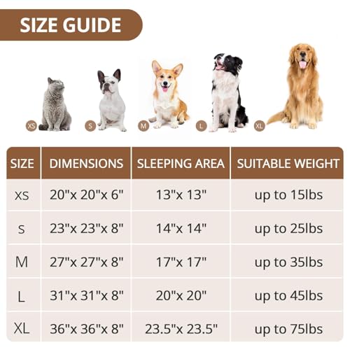 Image of JOLLYVOGUE Calming Dog Beds Large Sized Dog, 36in Donut Washable Large Pet Bed, Anti-Slip & Anti-Anxiety Fluffy Faux Fur Round Dogs Bed, Fits up to 80 lbs Pets (Smoke Brown)