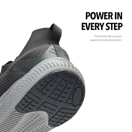 Image of Boldfit Mens Walking Shoes, Breathable Knit Slip-On Casual Shoes with Memory Foam Insole, Thick Eva Outsole & Padded Heel Support, Lightweight, Sock-Like Fit for All-Day Comfort