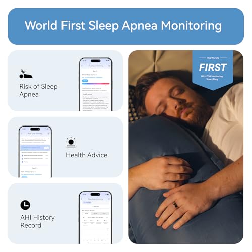 Image of RingConn Gen 2, World's First Smart Ring with Sleep Apnea Monitoring, No APP Subscription, 12-Day Battery Life, Stress /Heart Rate /Women's Health Tracker, Android & iOS Compatible (Black, Size 9)