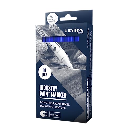 Marqueurs industriels bleus LYRA pour tracer facilement sur tout support