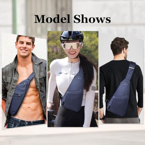 Image of Slim Anti Theft Sling Bag Small Travel Pack Pickpocket Proof Crossbody Bag | Anti Theft One Shoulder Bag Flat Anti Pickpocket Bag Travel Pouch Passport Bag Secure Purses for Men Women lightweight
