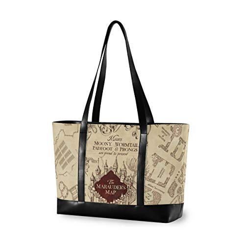 Marauder's Map Laptop Tote Bag, Woman 15.6 inch Laptop Organizer Bag Teacher Work Purse(c)