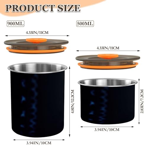 Envase de café hermético de acero inoxidable 900 ml miniatura 2