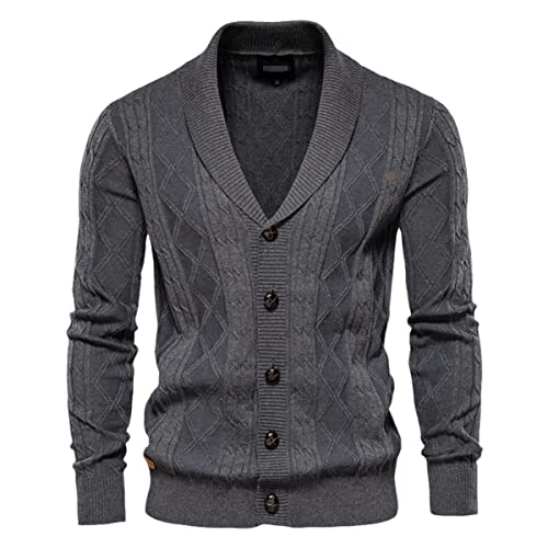 Cardigan en coton homme de qualité supérieure style affaires Roquorl