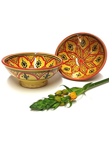 Grand Bol En Céramique Marocain Peint Main - Style Oriental Pour Fruits Salades Riz E 1001791