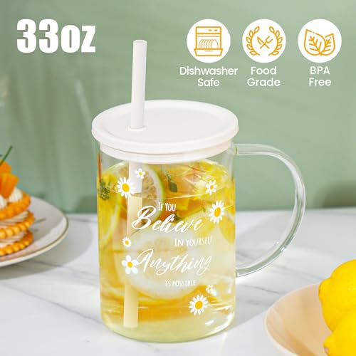 Tasse en verre avec couvercle NiHome pour boire plus d'eau - 6