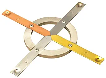 Thermal Conductivity Experiment, Metal Strips Fixed on Metal Ring (Copper, Iron, Aluminum, Brass) - Eisco Labs