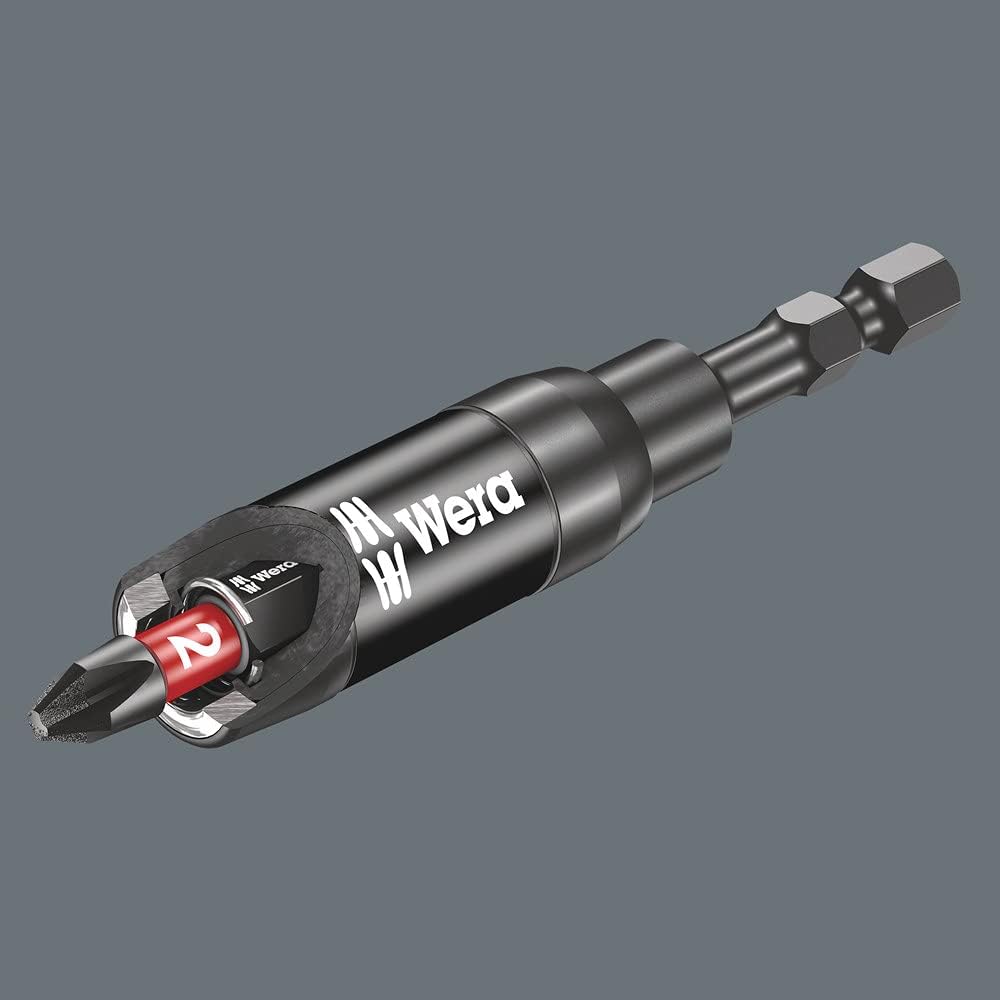 Wera 05057676001 897/4 IMP R Impaktor holder with retaining ring and ring magnet, 1/4" x 75 mm
