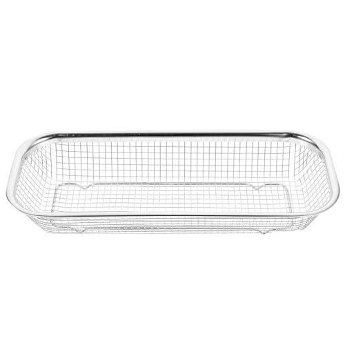 VALICLUD Panier D'égouttage en Acier Inoxydable Argenté Trous Fins, Panier à Couverts Robuste pour Égoutter Baguettes, Couteaux et Fourchettes Cuisine