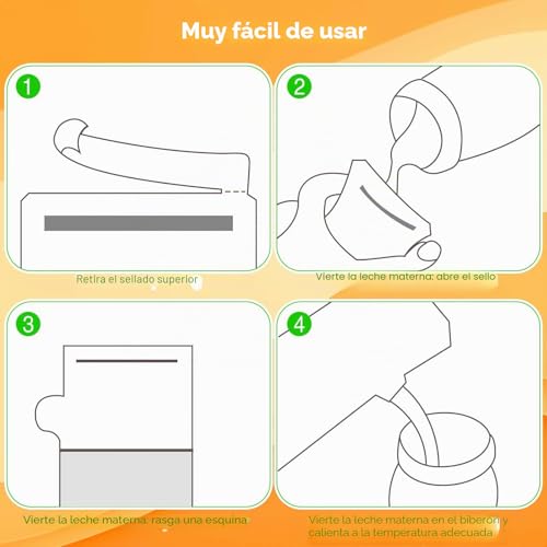 Miniatura 7 de Vinabo 50pcs Recipientes Almacenamiento Leche Materna, 250ml Bolsa Leche Materna, Bolsas Almacenar Leche Materna Con Doble Cierre, De Congelación Y Descongelación Rápida