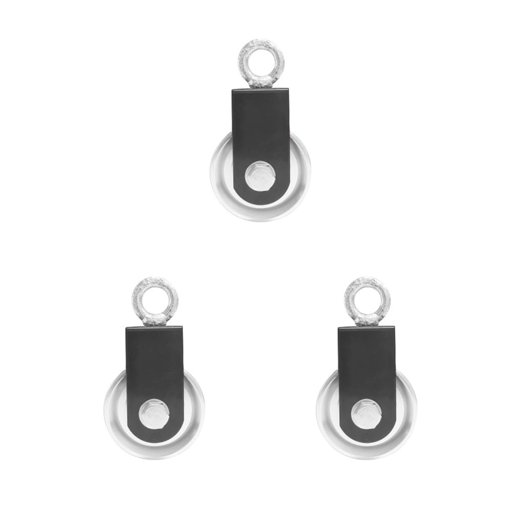 Lot de 3 poulies à une seule roue - Poulie à poulie - Système de corde - DIY - 73 mm