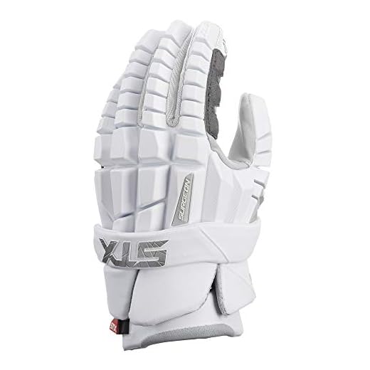 STX Lacrosse Surgeon RZR Gloves, Medium, White