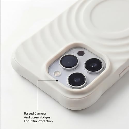 Image of amazon basics Shockproof Case for iPhone 12 Pro Max | Ripple Pattern | Camera Protection | Protective Cover with Enhanced Grip & Wireless Charging Support - White