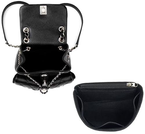 Organiseur de sac à dos Chanel Duma Lckaey en feutre noir taille S - 4