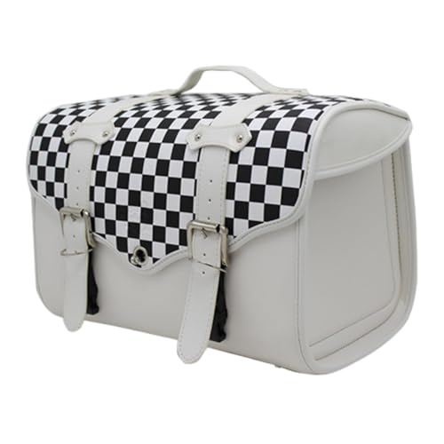 Bxzzuis バイク用リアボックス 大容量 防水防塵 大型モーター 変形防止 リアトランク シートバッグ サドルバッグ ツーリング キャンプ 通勤 デリバリー ハーレーダビッドソン ホンダ ヤマハ スズキ カワサキ 全車種対応 簡単取り付け (白黒,小)