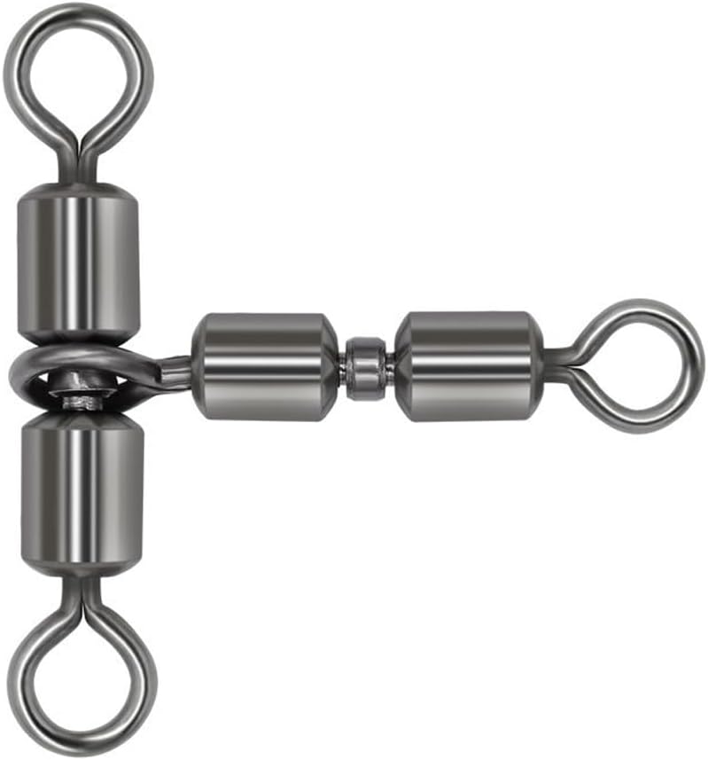 MRTURK REVHQ 3-Way Swivel Fishing Crossline Swivels Glow Beads Fishing Saltwater Copper 3-Way Rigs Saltwater Freshwater Drifting Trolling Fishing Tackle Connector