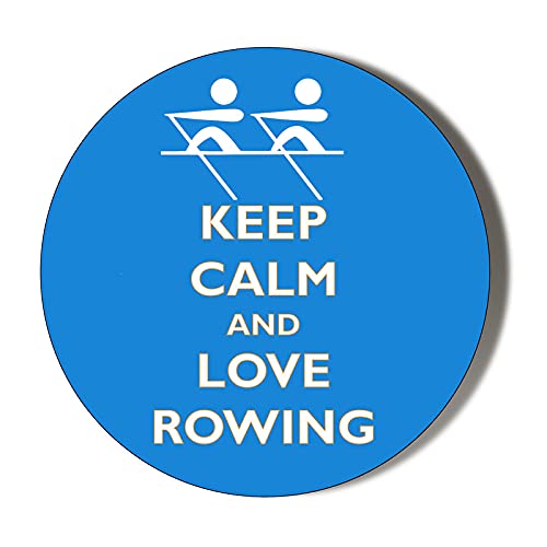 Gift Insanity Multi Keep Calm And Love Rowing - Blue Background - Small 10 X 49Mm Vinyl Stickers Pack Of 10