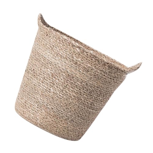 TOYANDONA Pot de Fleurs tressé Pot en Paille tressée Panier de jardinière en Osier Panier à Plantes en rotin Corbeille Couvert jardinière de Fleurs tissée Pots d'intérieur pour Plantes Beige