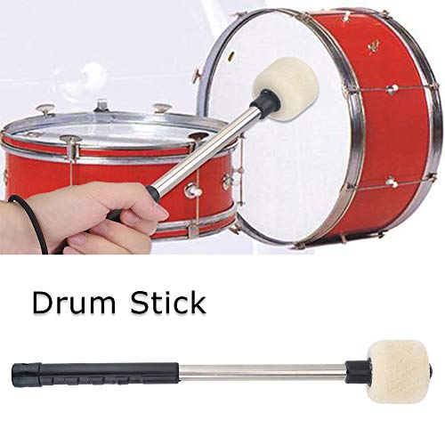 Bass Drum Mallet, Durable Bass Drum Mallet Drumstick With Wool Felt Head Percussion Marching Band Accessory With Stainless Steel Handle Bass Drum Beater Marching Band Drum Mallet Marching Drum #TOP6