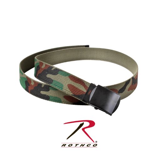 Rothco Camo Reversible Web Belt, Woodland Camo/Olive Drab, 44 Inches