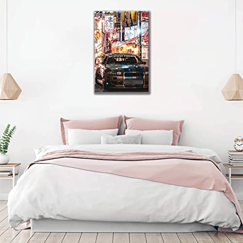 Xuemei Car Posters Jdm Styles Gtr R34 Poster Canvas Art Prints Picture Paintings Modern Styles For Home Office Living Room Bedroom Bathroom Wall Decor Gift Framed 12X18Inch(30X45Cm) (Narf_38635) #TOP1