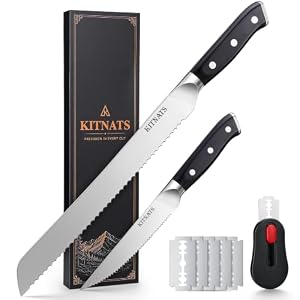 Bread Knife for Homemade Bread, 3 PCS Serrated Sourdough Bread Knife Set