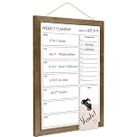 Umtiti 10.5" x 14.5" Dry Erase White Board & Weekly Calendar Board, Magnetic Whiteboard for Wall,Solid Wood Rustic Brown Framed Message Board, Planner Board for Office, Home, School（Weekly-2737QZ）
