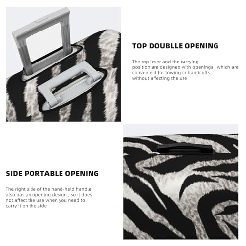 Black and white zebra print Travel Luggage Cover Elastic Washable Suitcase Cover Protector Fashion Stretch Baggage Covers Dustproof Suitcase Sleeve Fits 18-32 inch luggage X-Large4