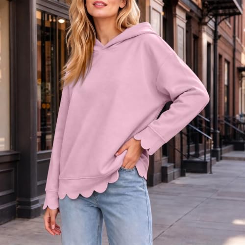 Hooded Sweatshirts for Women Cotton Calloped Hem Comfortable Sweat Shirts - image 4