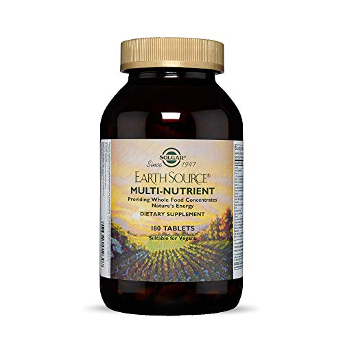Solgar Earth Source Multi-Nutrient Tablets Providing Whole Food Concentrates, 180 Tablets - Contains Vitamins A, C, E & More - Zinc for Healthy Immune System Support - Vegan, Dairy Free - 60 Servings