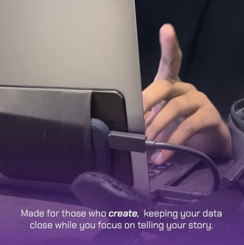 Image of Tuck'd Portable SSD Hard Drive Sleeve - Reusable Adhesive Laptop Mount - Stick-On External Storage Holder for MacBook & Tablets - Travel Pocket Pouch for SSD, Cables & Accessories (Small, Black)