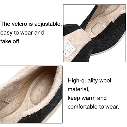 Qdczdq Womens Stylish Diabetic Warm Shoes Extra Wide Widths Walking Edema Sneakers Adjustable Strap Easy On/Off For Support Swollen Feet #TOP4