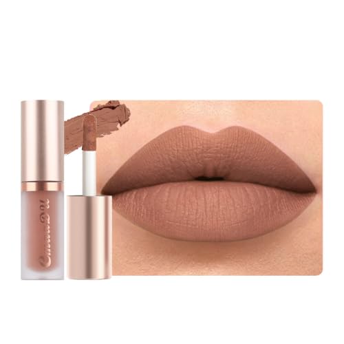 Image of evpct 1Pcs Light Nude Brown Matte Liquid Lipstick Lip Gloss Glossy Set for Black Women 24 Hour Silky Velvet Lipstick labiales matte larga duracion mate 24 horas originales 05#