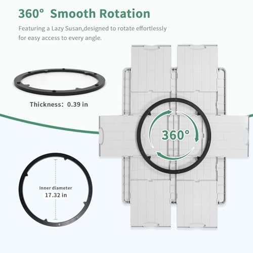 ALL4JIG 1500 Pieces Lightweight Rotating Plastic Puzzle Board with 6 Sliding Drawers and Protective Cover, 360° Lazy Susan Design, 34.25\"x26.38\" Portable Spinning Puzzle Table for Adults, Ideal Gift