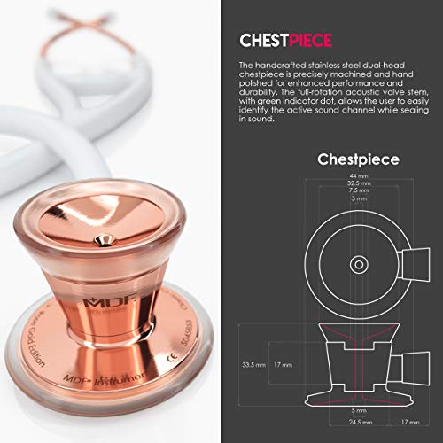 Mdf Instruments MDF797DDRG29 Procardial Core™ Cardiology Stainless Steel Dual Head Adult-Pediatric Stethoscope thumb #2