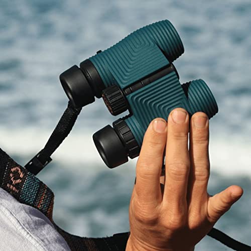 Image of Nocs Provisions Standard Issue 10x25 Waterproof Binoculars | Lightweight, Compact, 10x Magnification, Wide View, Multi-Coated Lenses for Bird Watching, Hiking, Camping, and Outdoor Activities - Blue