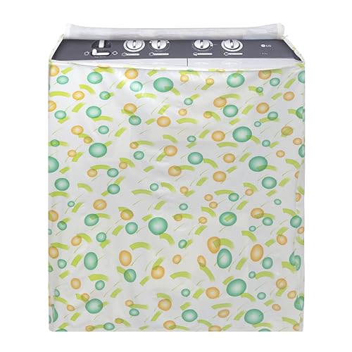 Image of FIDELE Semi-Automatic Washing Machine Cover, 80x50x86cm | 6kg, 6.5kg, 7kg lg, Printed PVC, Waterproof, Dustproof Protection