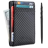 AKIDOS Cartera Hombre pequeña con protección RFID - Tarjetero Hombre Ultra Fino Minimalista Billetera compacta para Tarjetas y Billetes - diseño Ligero Ideal para Uso Diario-Regalo Incluido