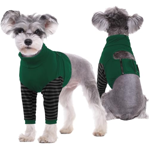 Image of Kuoser Dog Recovery Suit for Front Legs, Elbow Protector and Joint Sleeve - Prevent Licking Wound, Cone Alternative - Green M