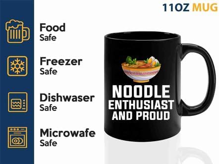 Ramen Coffee Mug 11oz Black -Noodle enthusiast - Food Lovers chicken pumpkin vegan pantry spicy noodles image 4