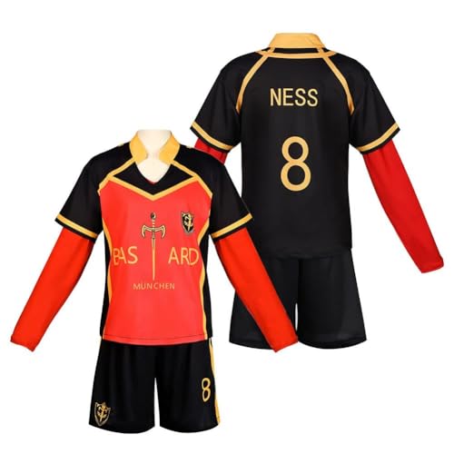 Isagi Yoichi Cosplay Costume Ness Michael Kaiser Cosplay Red Football Jersey Sportsuit Outfit Suits Shirt Vest Short