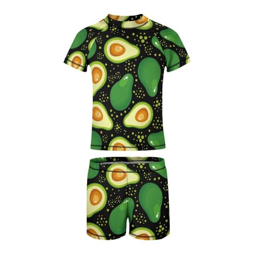 Cute Cartoon AvocadoChildren's Swimsuits Boys Two Piece Suit8-10Y（130cm）2