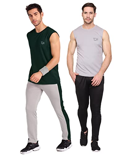 Image of TQH Sleeveless T Shirts for Men | Vest for Men | Tank Top Man | Sando for Man | Men's Sleeveless Gym Vest Round Neck Solid Casual T-Shirt for Workout Running Sports Beach