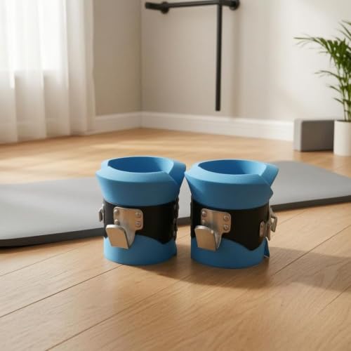 Hard Shell Hanging Ankle Cuffs Foam Inversion Cuffs Metal Hook Padded Ankle Cuff Curved, Black 2-Pack - Image 7