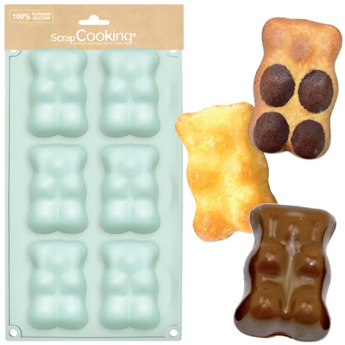 ScrapCooking - Moule Oursons en Silicone XL - 6 Formes pour Oursons Guimauve Chocolat & Gâteaux - Ustensile Souple Pâtisserie - Apte Four & Congélateur -...