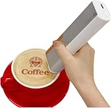 LHUITUI Stampante per Decorazioni Alimentari, Stampante per Latte Art, Stampante commestibile Portatile, Connessione Bluetooth, DIY Testo Machine-blackinkcartridge+auxiliaryruler
