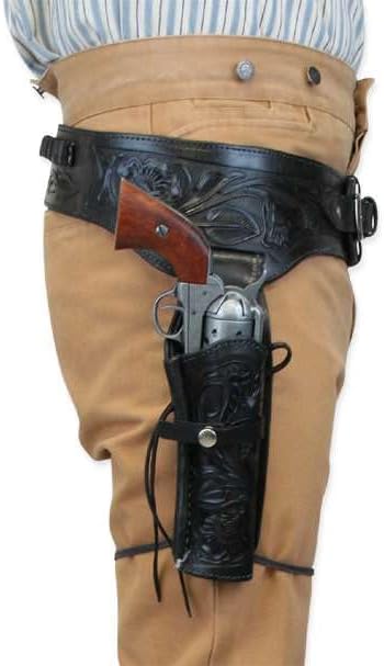 Western Dual Gun Belt Holster, Vintage Revolver Double Holster Belt Cowboy Adjustable Belt Leather Gun Cover for Cosplay Gear
