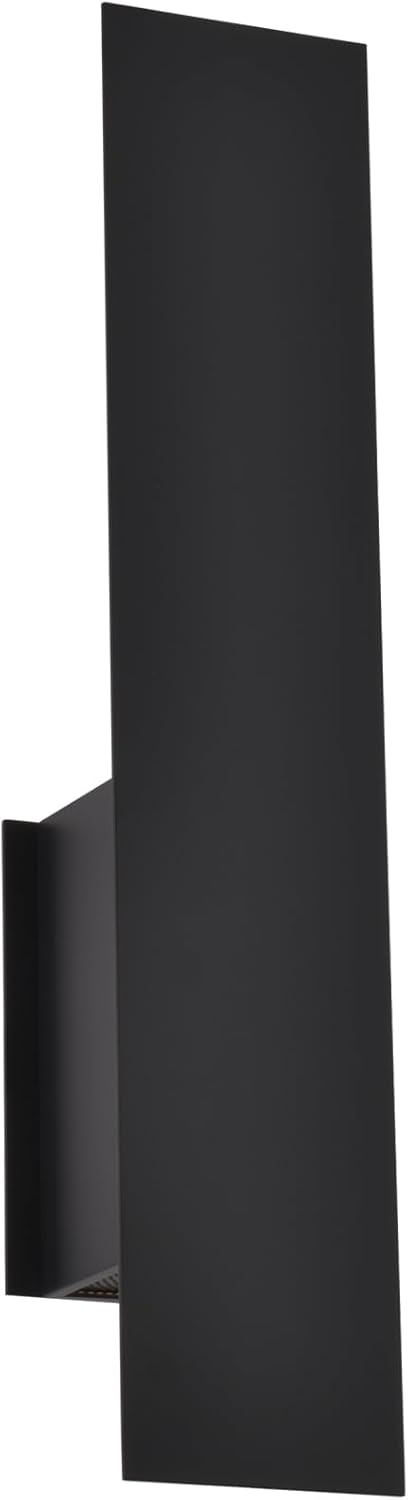 Black Reflex Modern Wall Sconce Indoor, Minimalist Up and Down Wall Light, Wall lamp for Entryway Hallway Bedroom Living Room Corridor Mirror Stairs, 2x7W Max GU10 Base, Matte Black